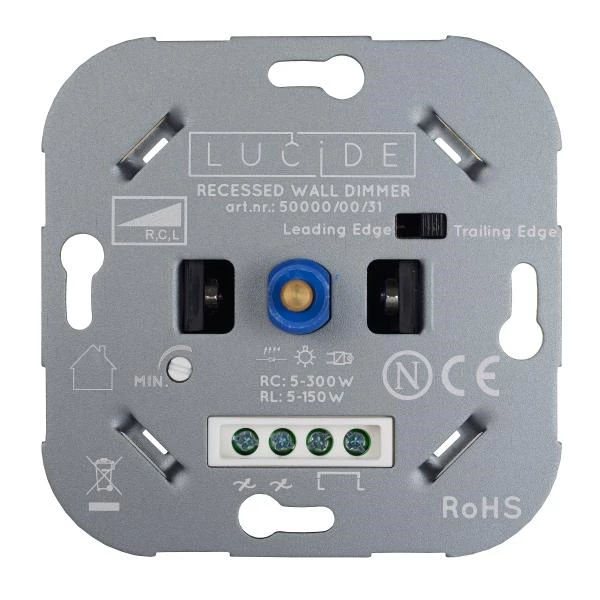 Lucide RECESSED WALL DIMMER NL - Dimmer - 300 Watt 230V - Blanc - détail 1